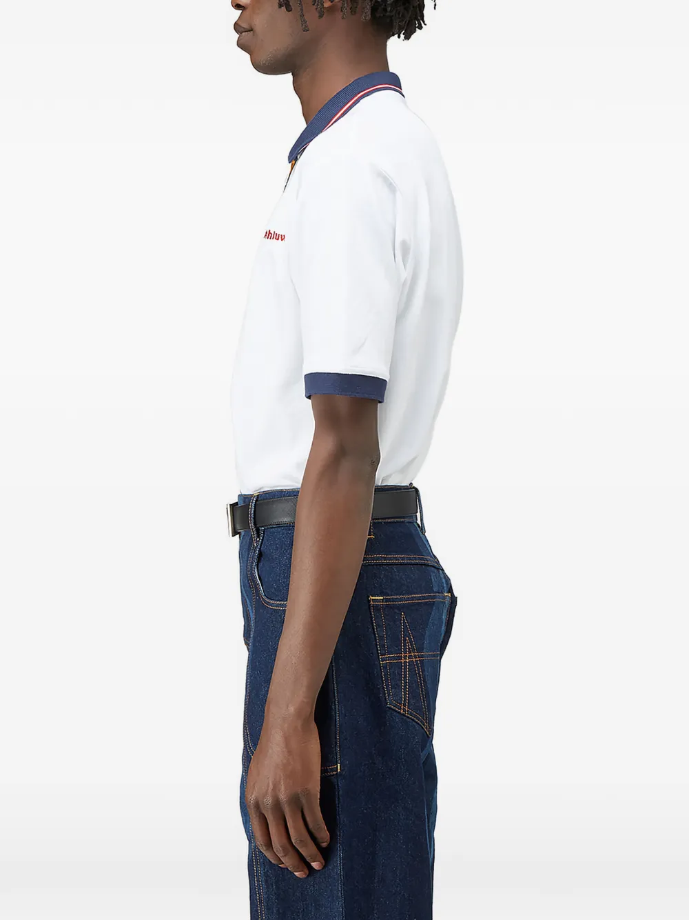  Ahluwalia Gemustertes Poloshirt   Weiß 