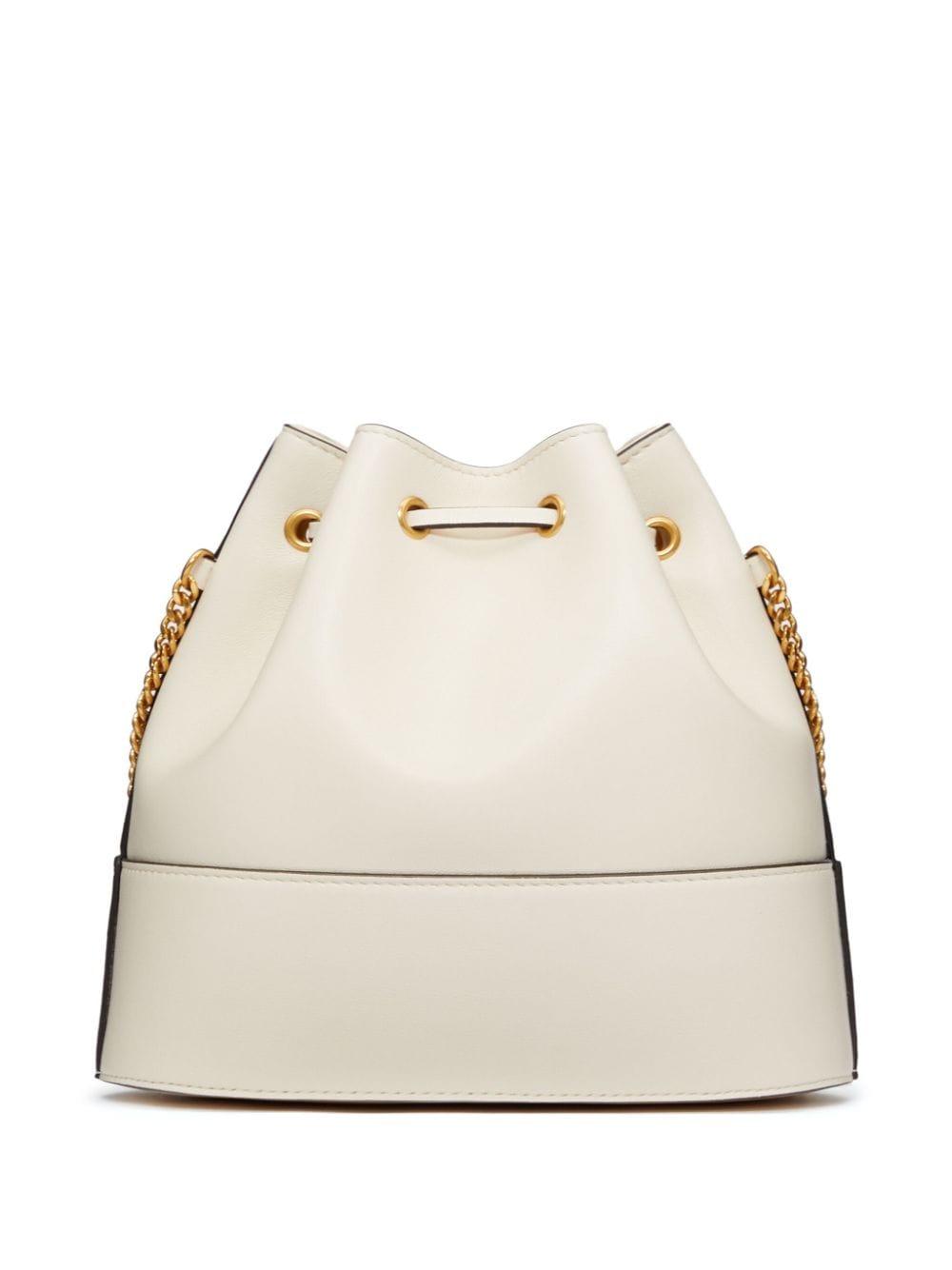 Shop Valentino Mini Vlogo Signature Bucket Bag In White