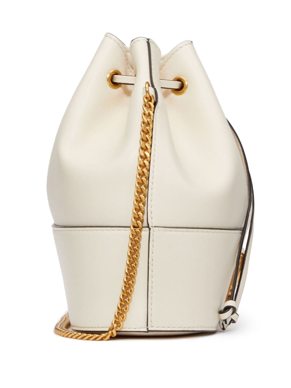 Shop Valentino Mini Vlogo Signature Bucket Bag In White