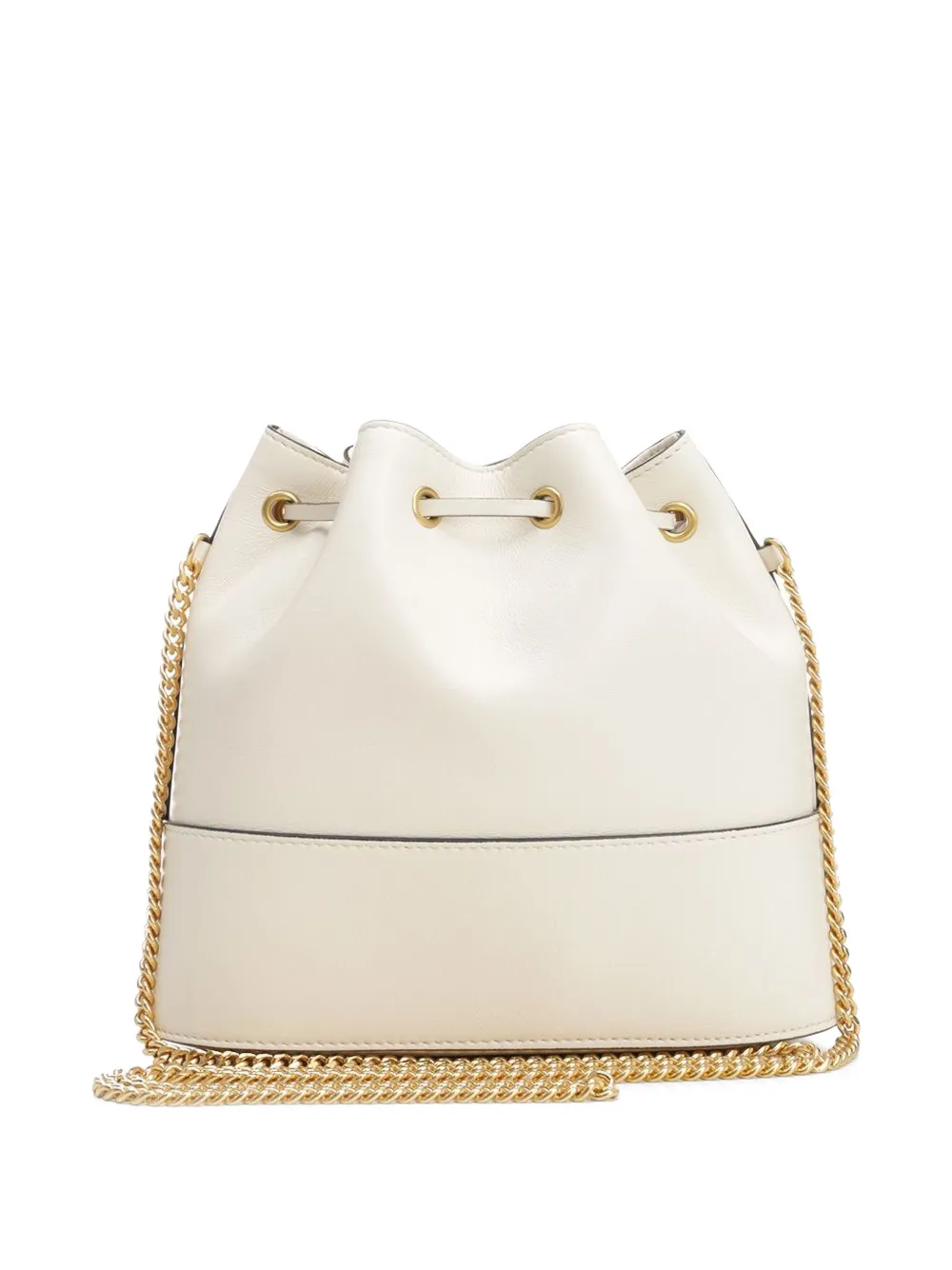 Valentino Garavani Mini Vlogo Signature Bucket Bag in Nappa Leather in White, view 2