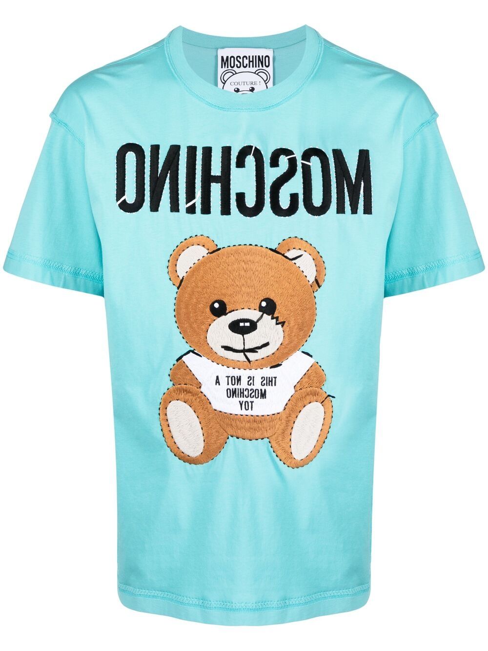 фото Moschino футболка с вышивкой teddy bear