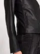 Armani Exchange faux leather collarless jacket