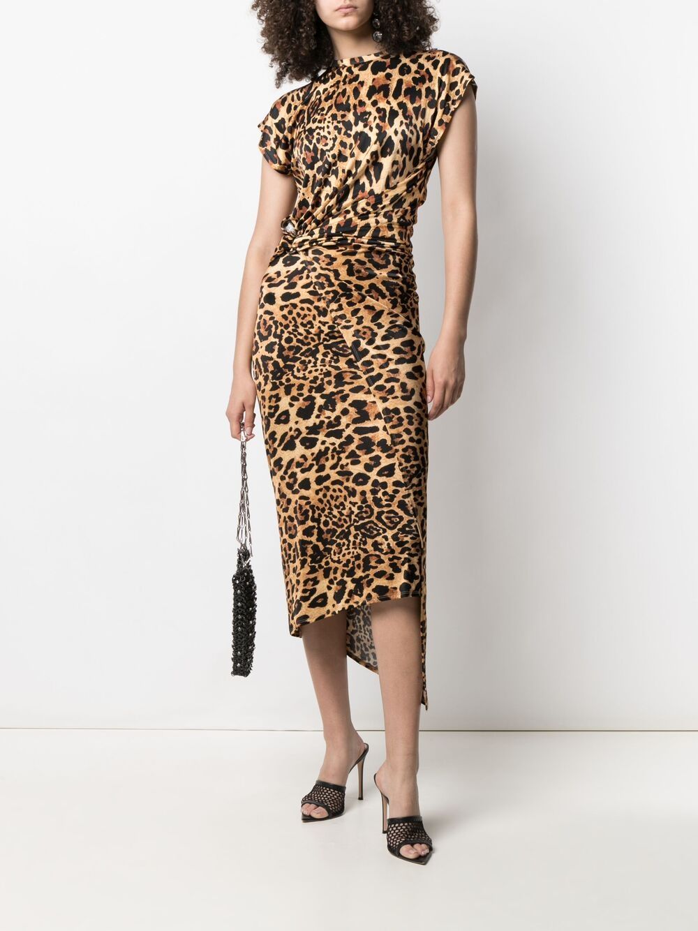 фото Paco rabanne приталенное платье с леопардовым принтом