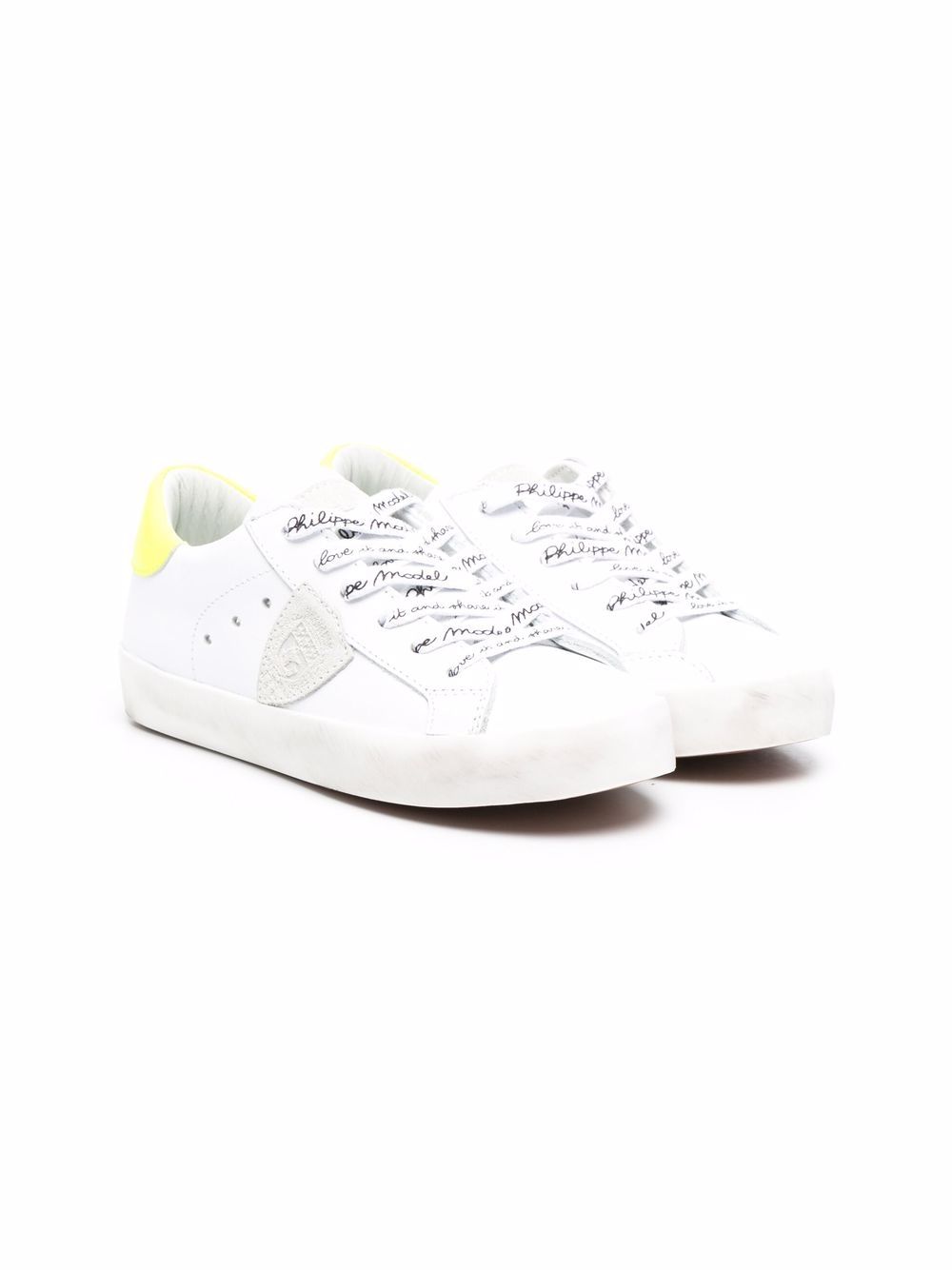 Philippe Model Contrasting-heel Low-top Sneakers In Weiss