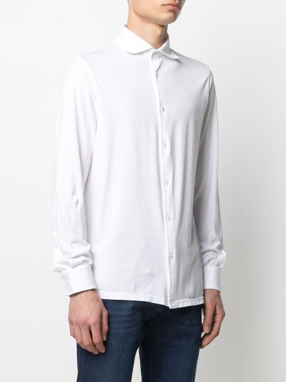 Shop Fedeli Plain Button-down Shirt In White