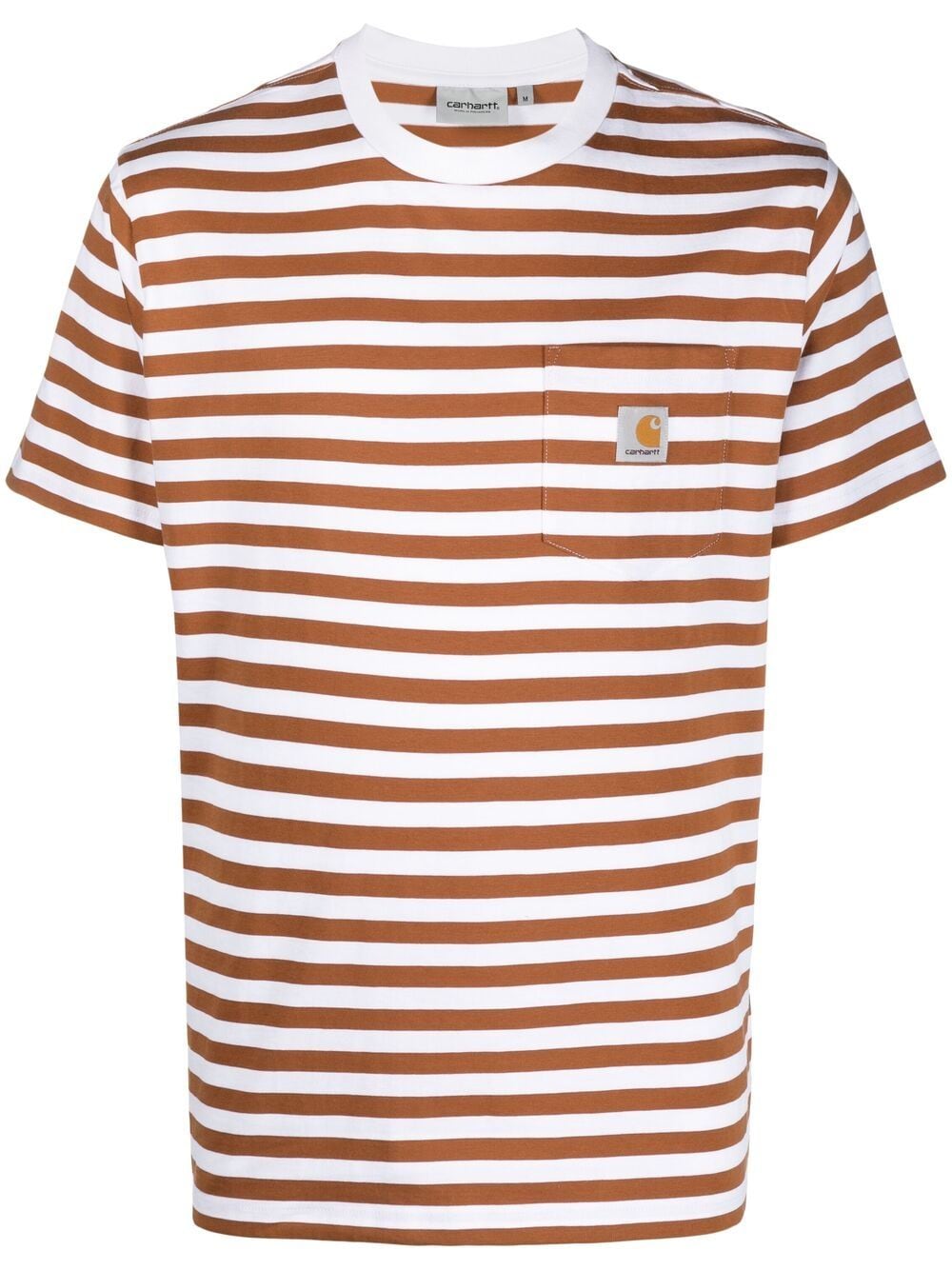 Carhartt Striped Cotton T-shirt In Brown