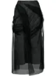 Image 1 of Maison Margiela tulle-overlay high-waisted skirt
