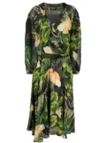 LIU JO tropical-print midi dress - Green