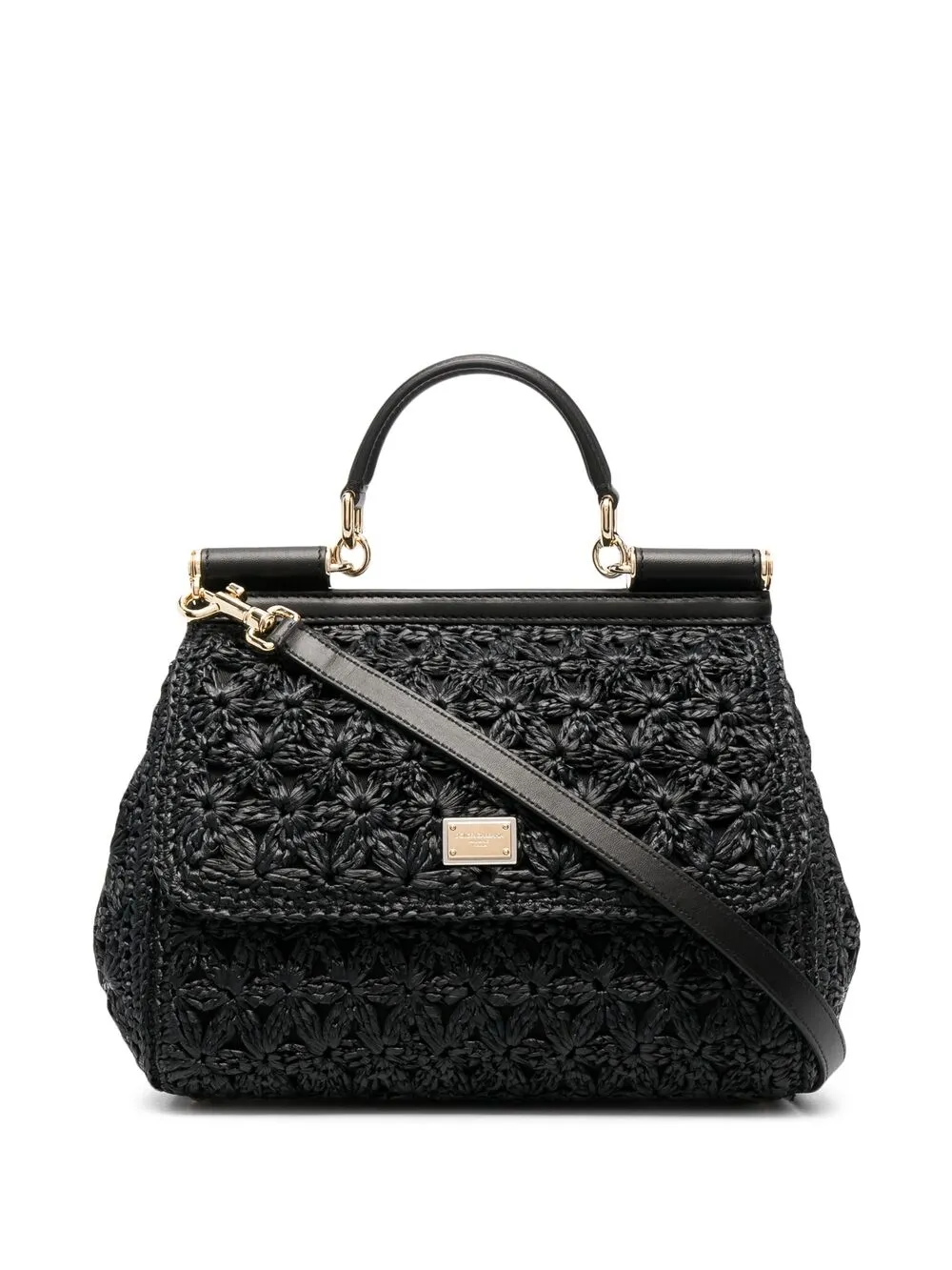 

Dolce & Gabbana bolsa Sicily mediana - Negro