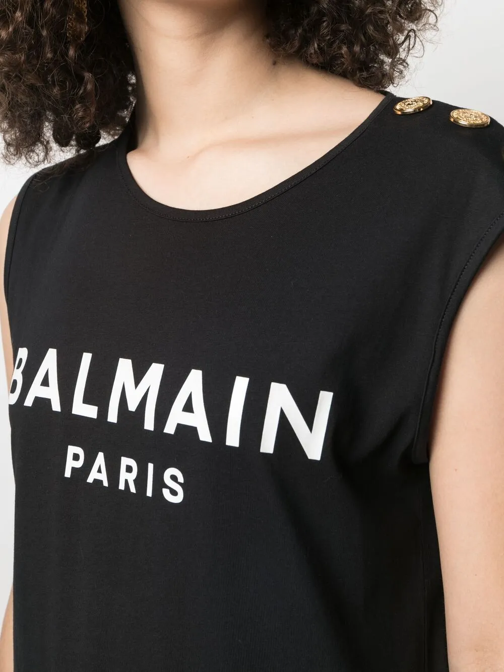 фото Balmain топ без рукавов с логотипом