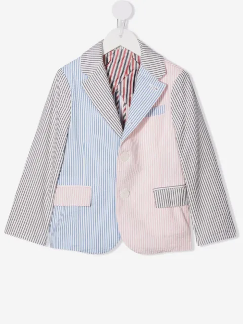 Thom Browne Kids multi-stripe seersucker sport coat