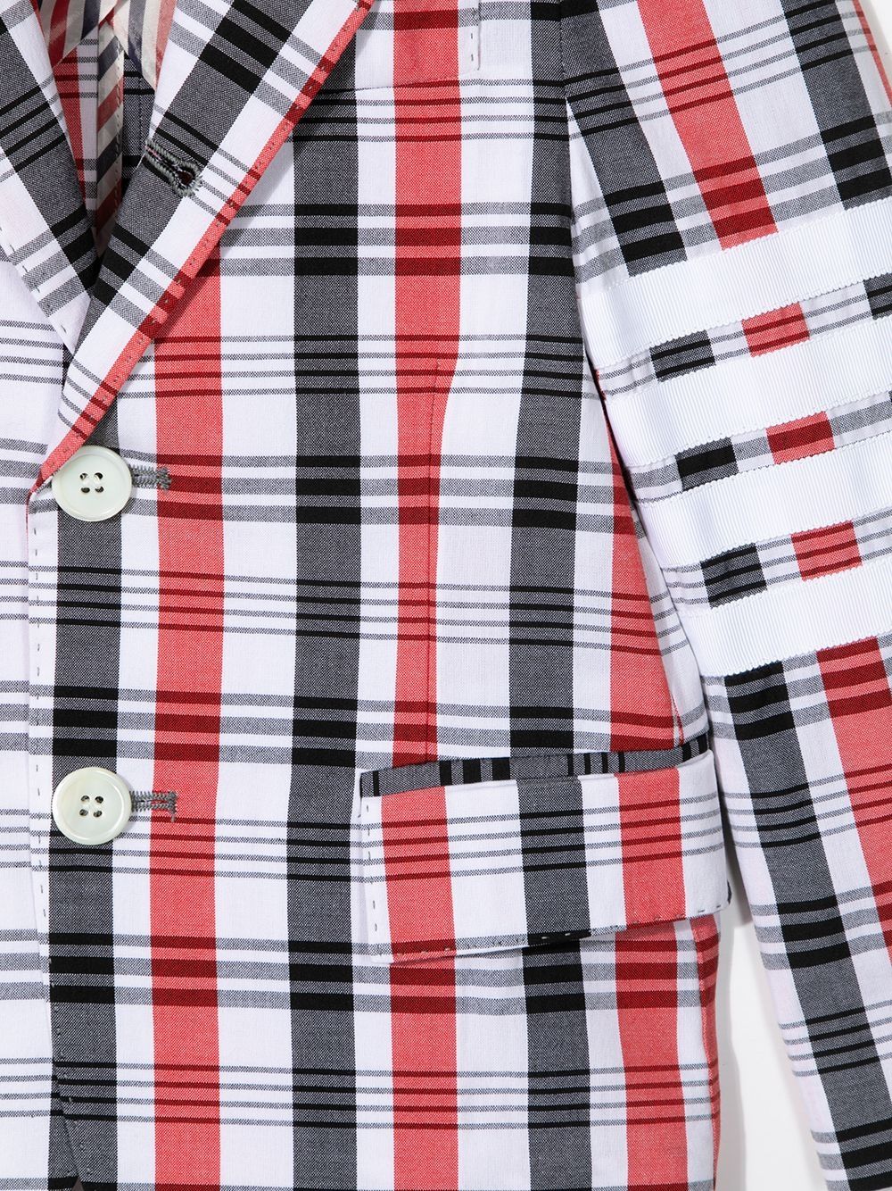 фото Thom browne kids classic sport coat w/ grosgrain 4 bar in small madras check cotton