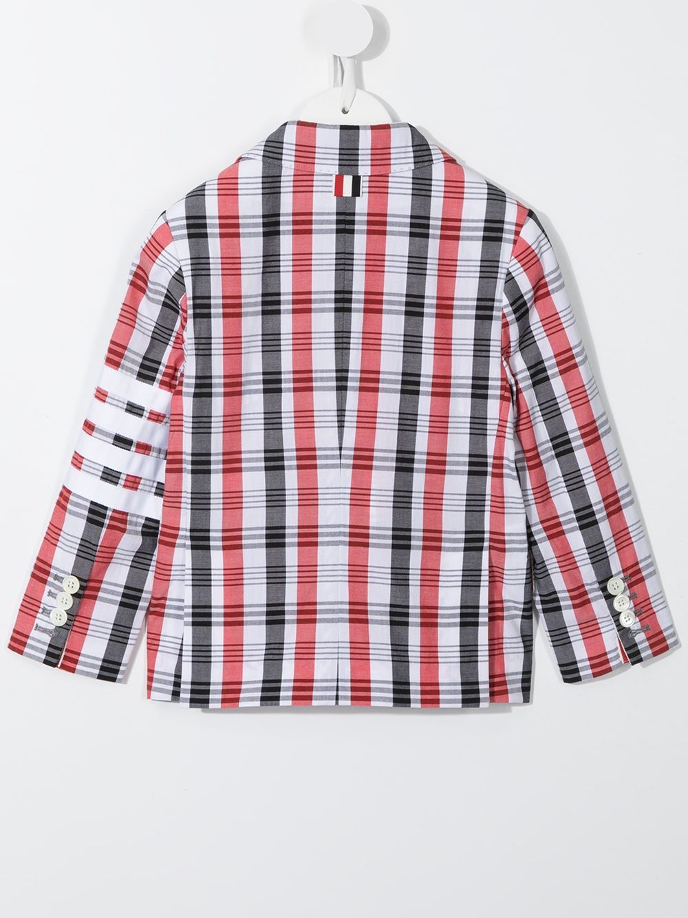 фото Thom browne kids classic sport coat w/ grosgrain 4 bar in small madras check cotton