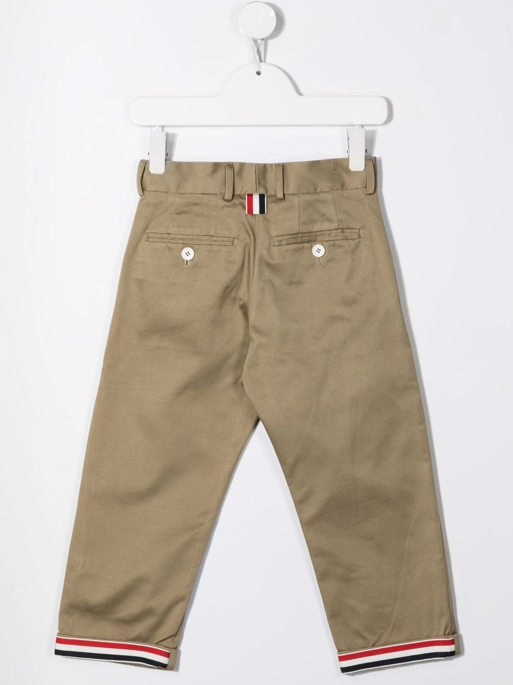 Shop Thom Browne Rwb Trim Chino Trousers In Brown