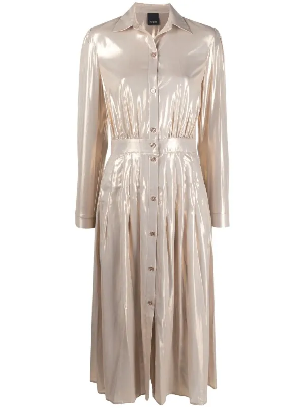 Satin button up dress