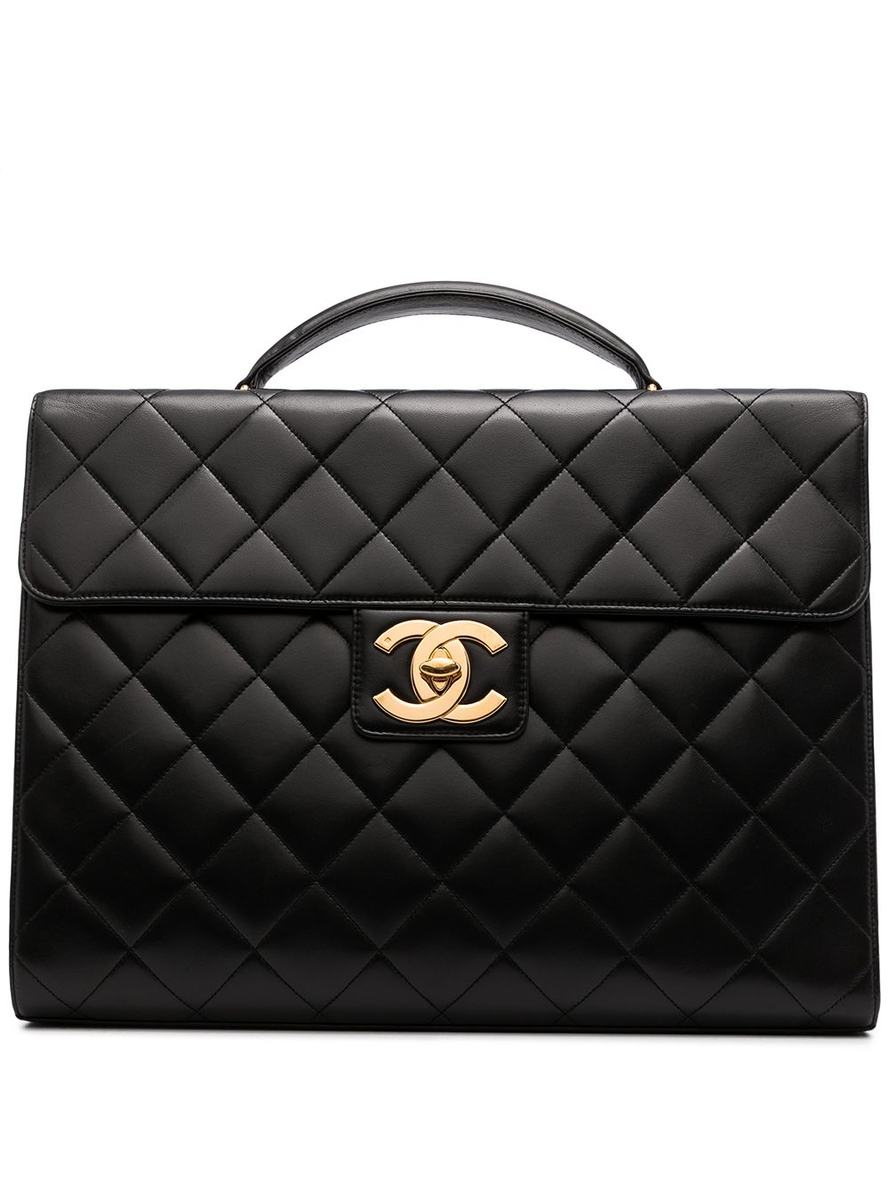 фото Chanel pre-owned стеганый портфель 1998-го года с логотипом cc