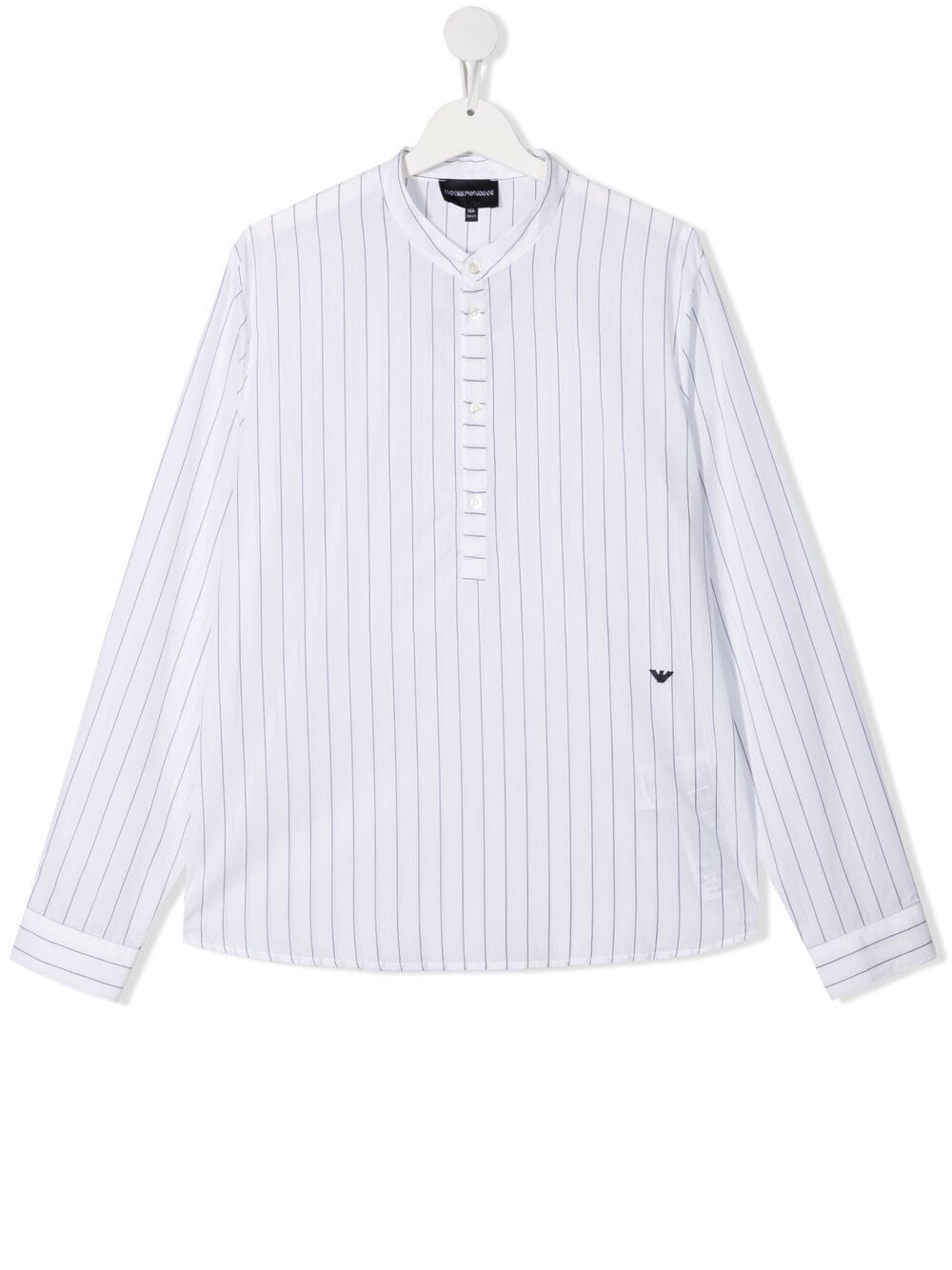 Shop Emporio Armani Long-sleeve Striped Shirt In White