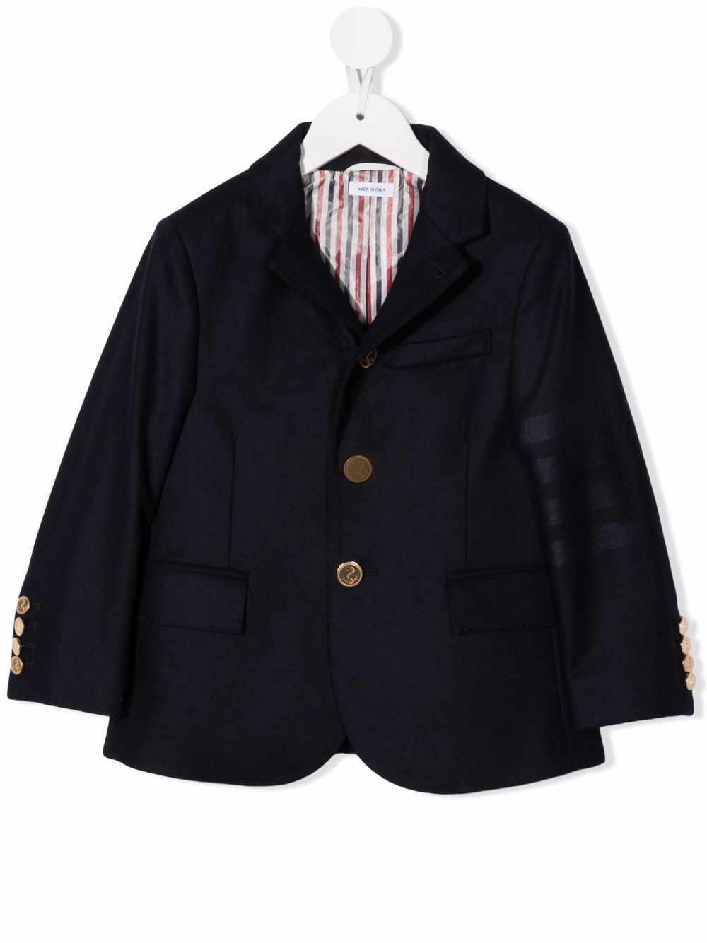 Thom Browne Kids' 4-bar Sports Jacket In Blue