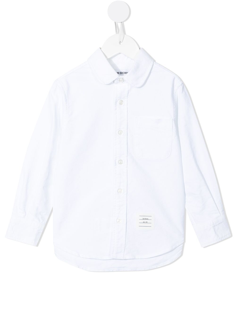 

Thom Browne Kids camisa con detalle de rayas - Blanco