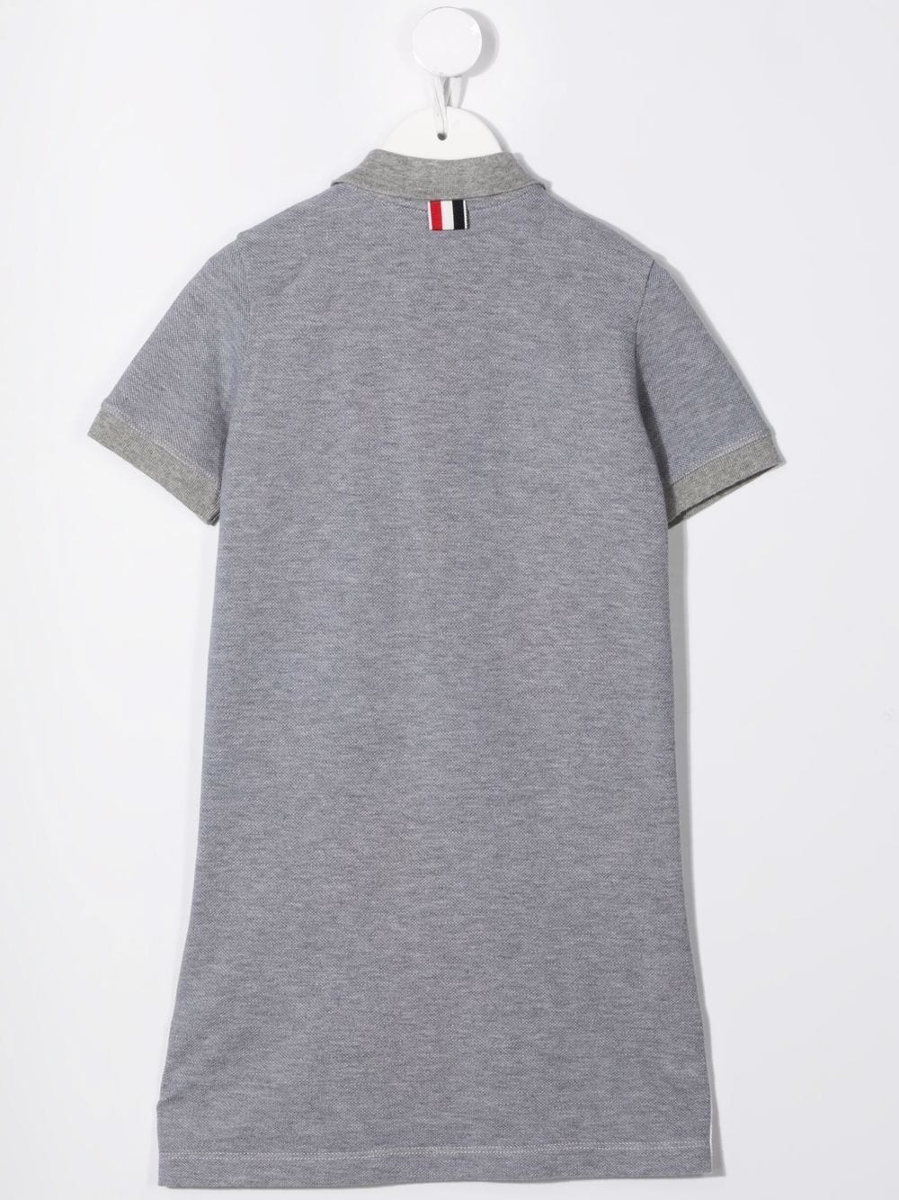 Shop Thom Browne 4-bar Patch Polo Dress In Grey