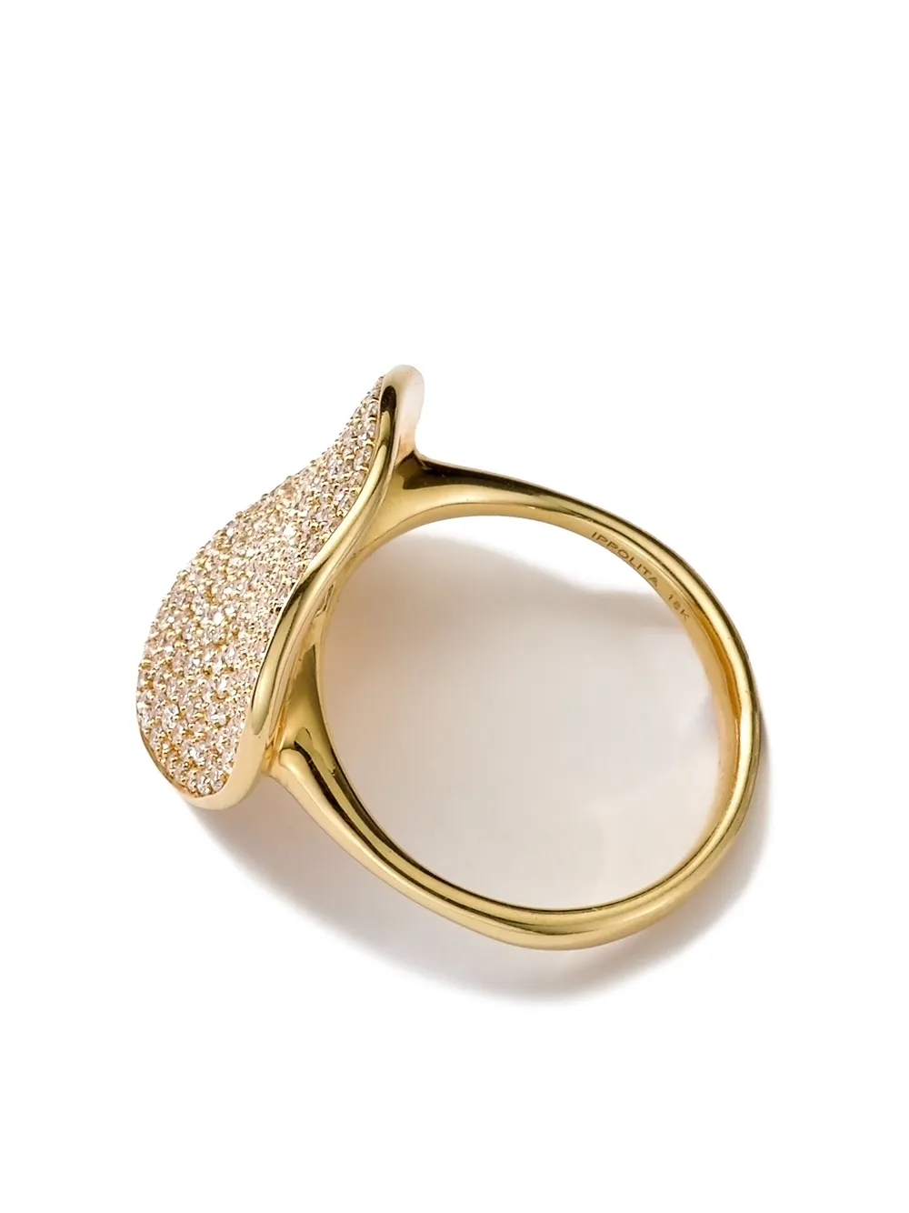 фото Ippolita кольцо stardust flower из желтого золота с бриллиантом
