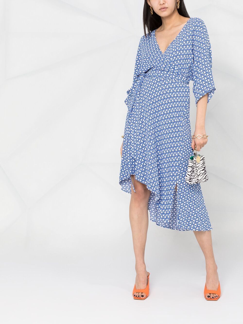 фото Dvf diane von furstenberg asymmetrical tie-waist dress