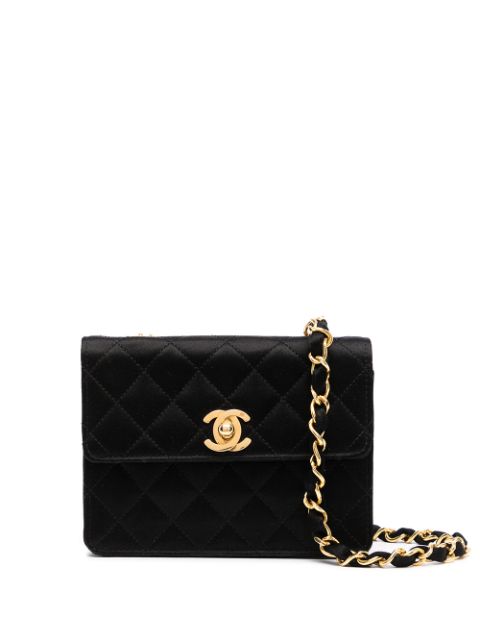 HOT SALE CHANEL 1990 CC diamond-quilted mini shoulder bag Women