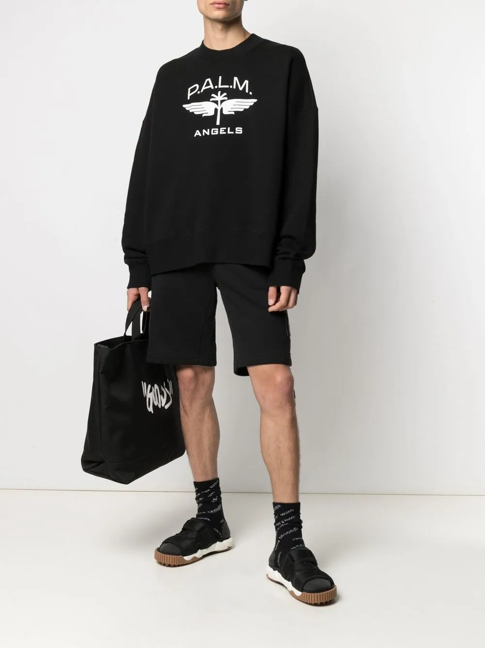 Palm Angels Sweater met logoprint Zwart