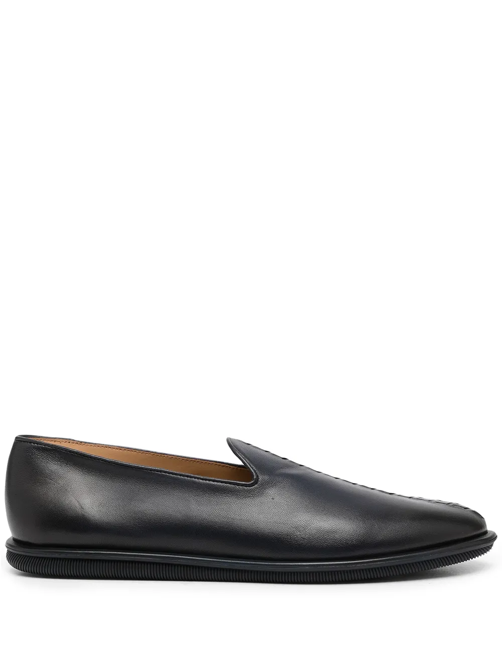 GIORGIO ARMANI leather-woven Slippers - Farfetch