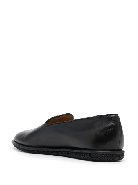 GIORGIO ARMANI leather-woven Slippers - Farfetch