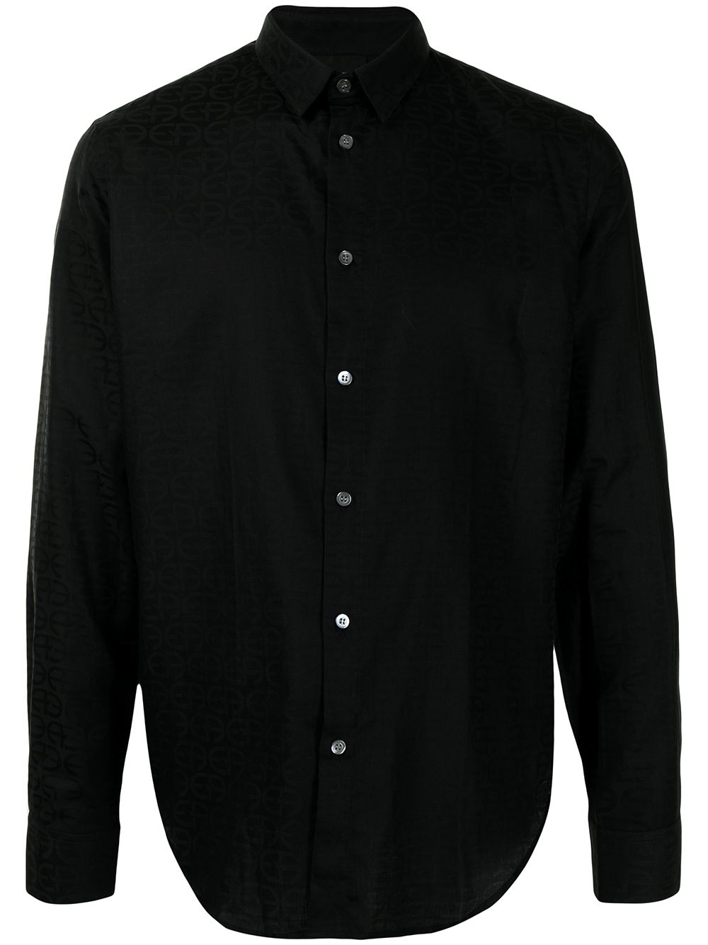 EMPORIO ARMANI JACQUARD-MONOGRAM LONG-SLEEVE SHIRT