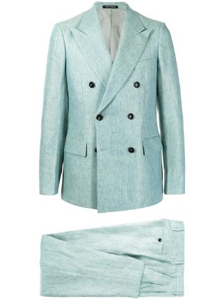 Emporio Armani green double-breasted linen suit for men | A1VW5IA1407 at  