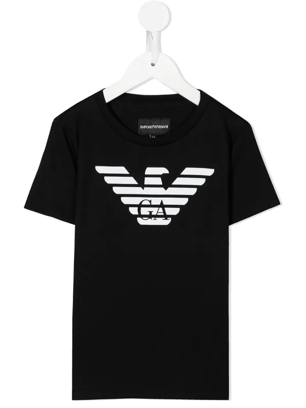 Emporio Armani Kids Eagle logo print T shirt Farfetch