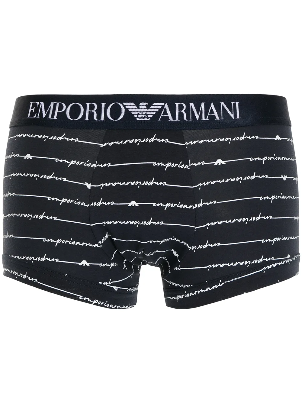 

Emporio Armani striped logo-print boxers - Black