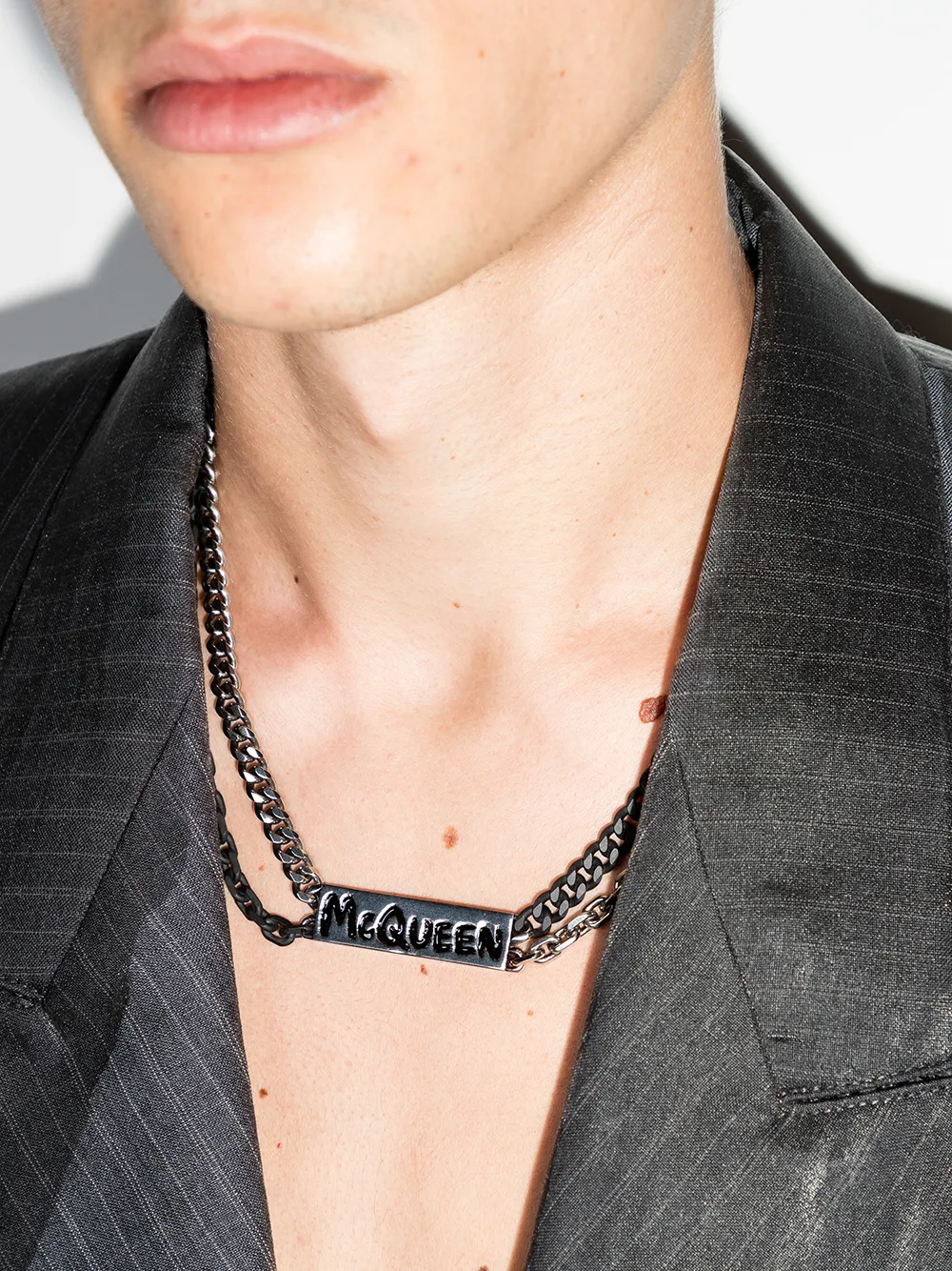 Image 2 of Alexander McQueen Graffiti logo chain necklace