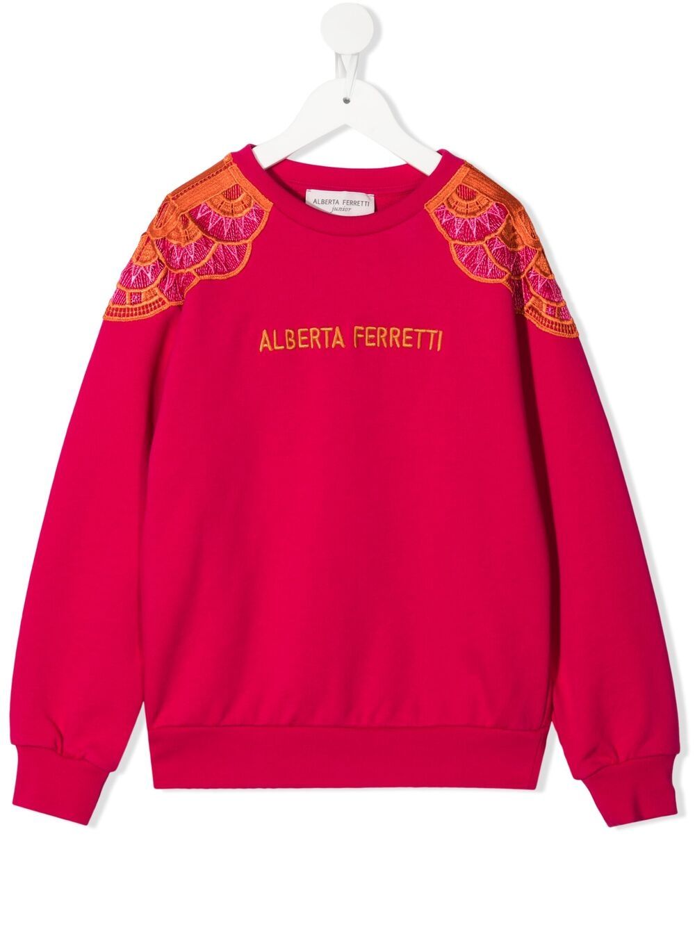 фото Alberta ferretti kids logo-embroidered sweatshirt