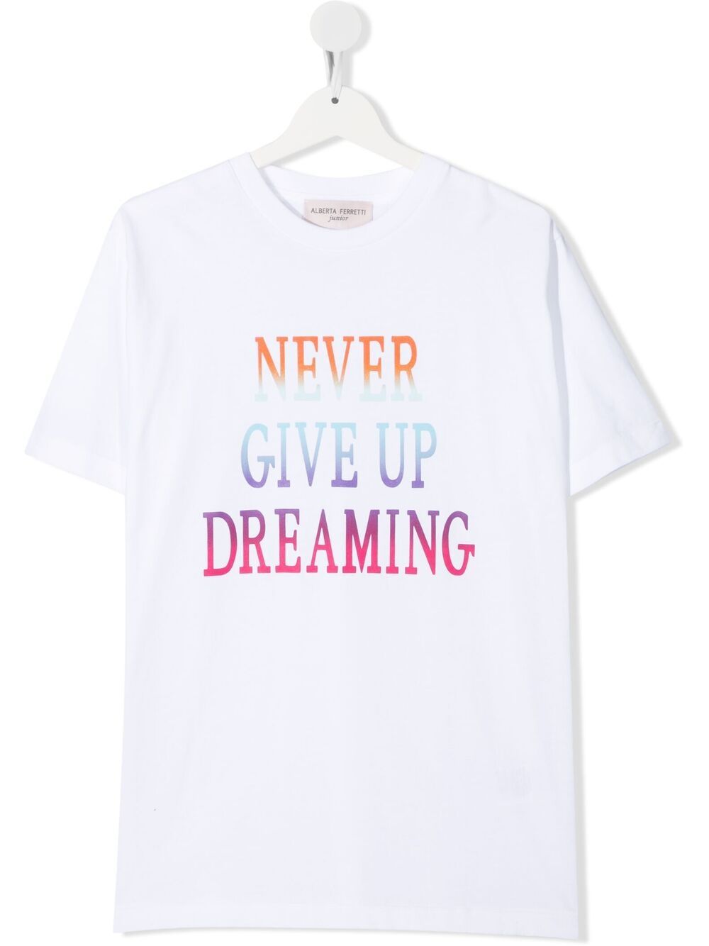 фото Alberta ferretti kids teen slogan-print cotton t-shirt