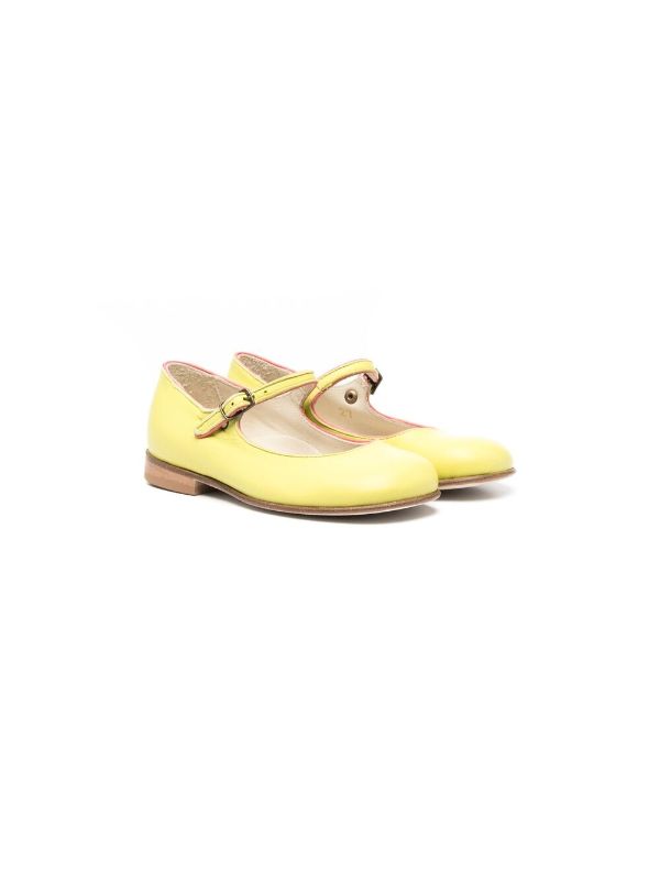Farfetch Girls Shoes Flat Shoes Ballerinas Interwoven leather ballerinas Yellow 