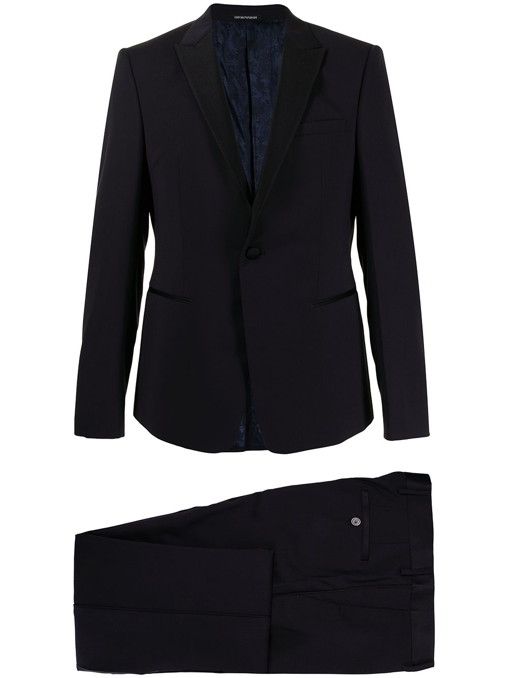 Emporio Armani Soho Tuxedo Wool Suit In Black | ModeSens