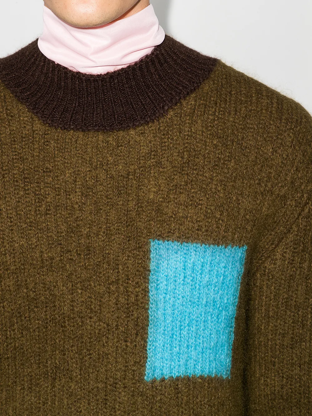 Shop Jacquemus Colourblock Ribbed Jumper In Brown