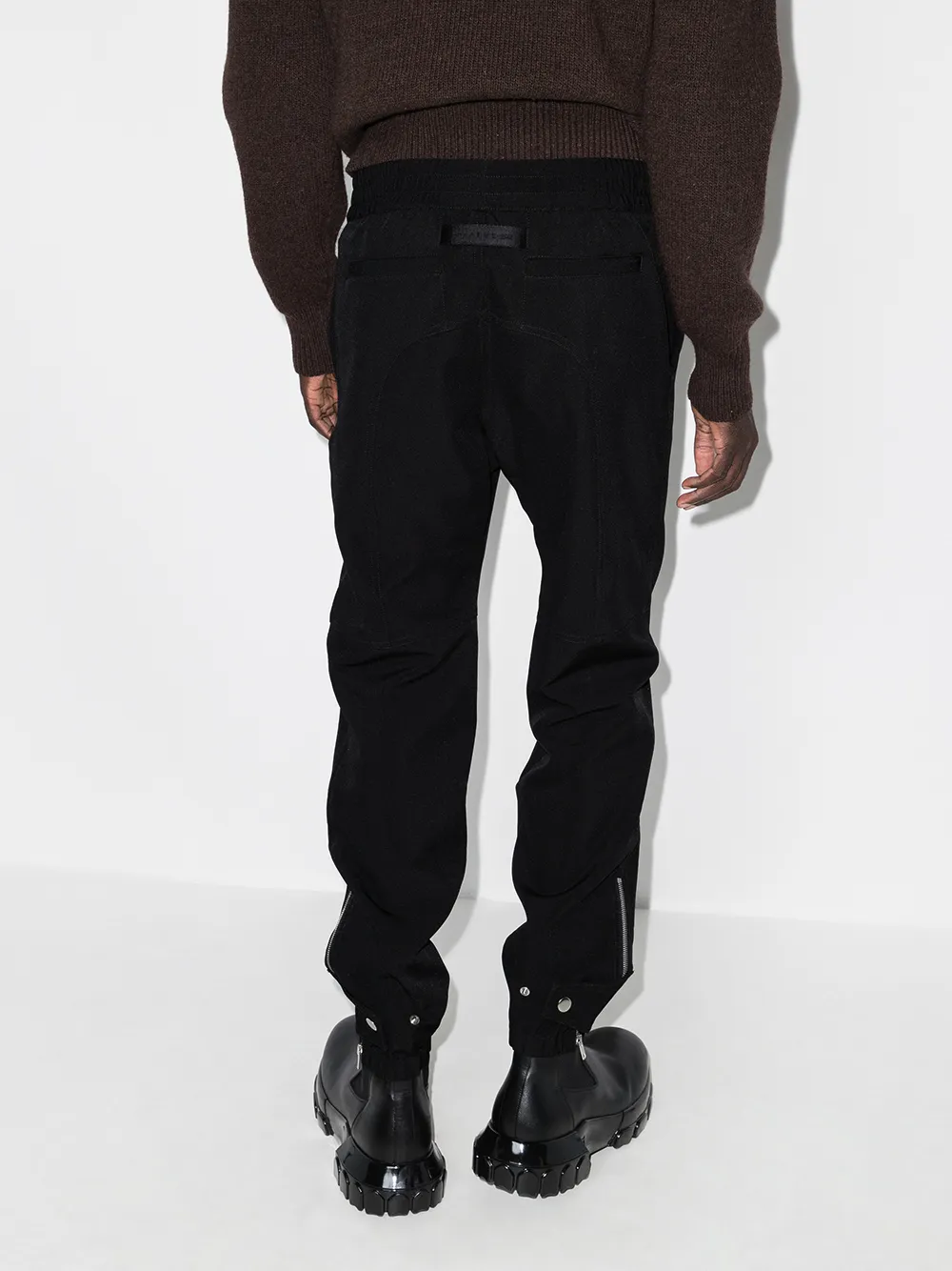 Shop Alyx Buckle-detail Tapered Track Pants In Schwarz