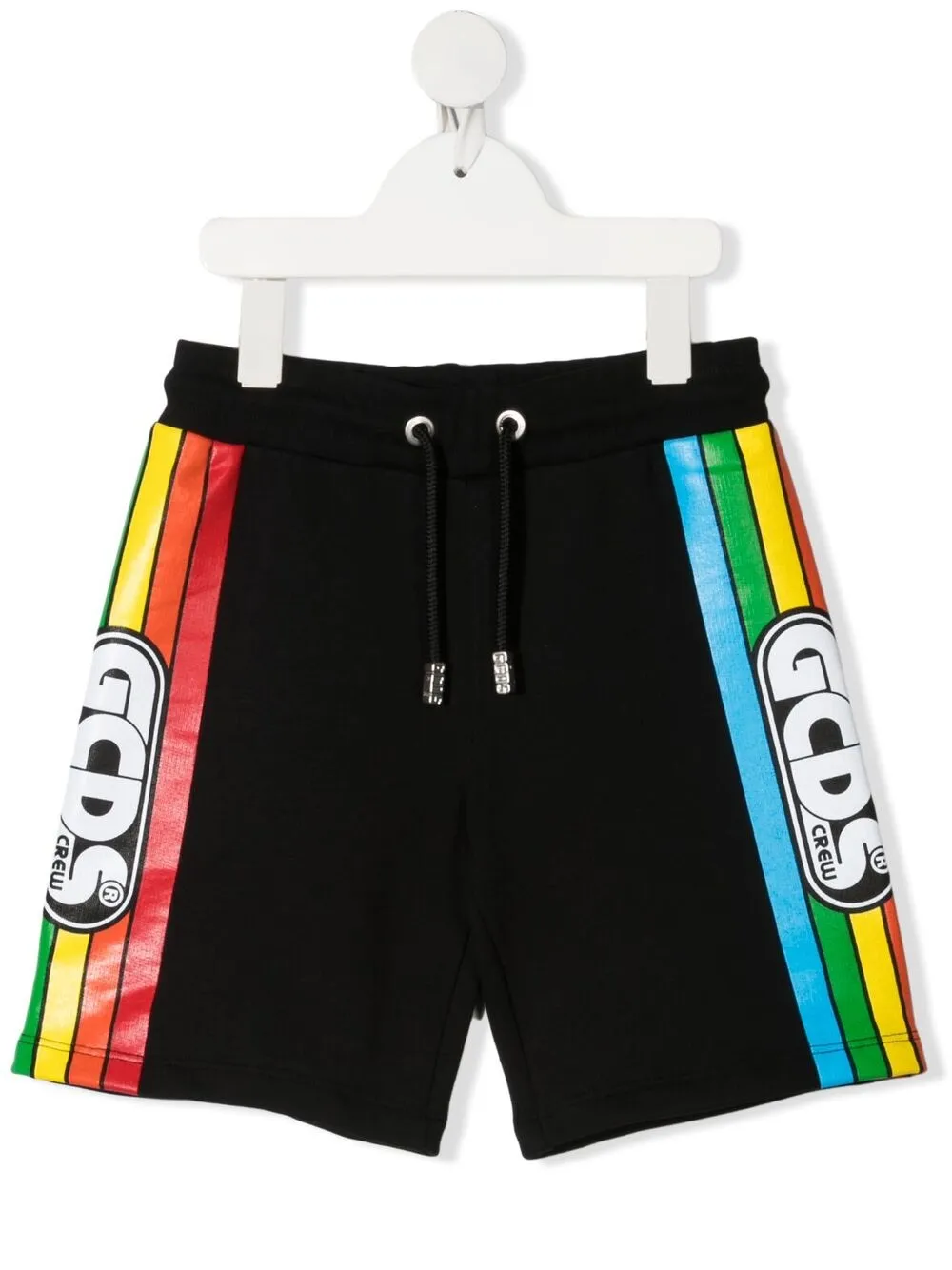 

Gcds Kids shorts con logo estampado - Negro