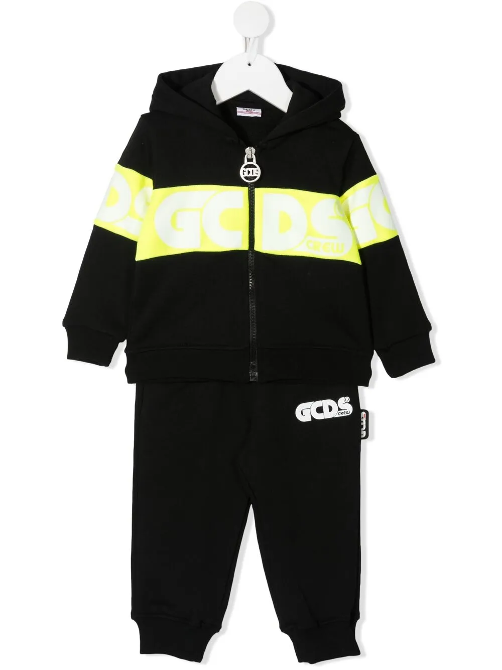 Gcds Babies' Logo-print Cotton Tracksuit Set In 黑色