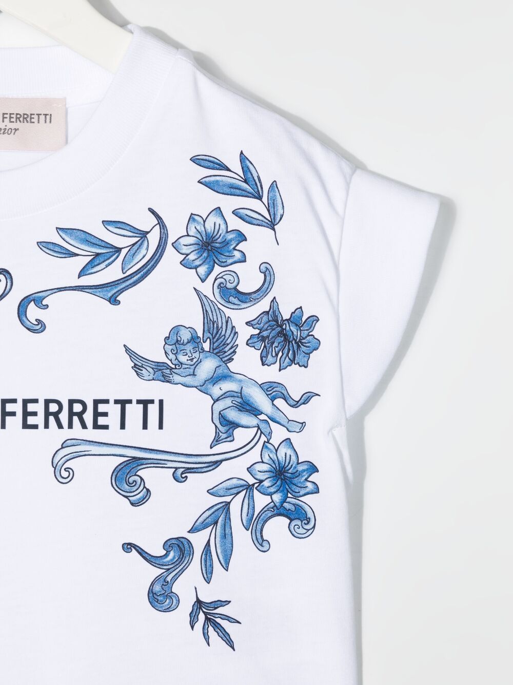 фото Alberta ferretti kids logo-print cropped t-shirt