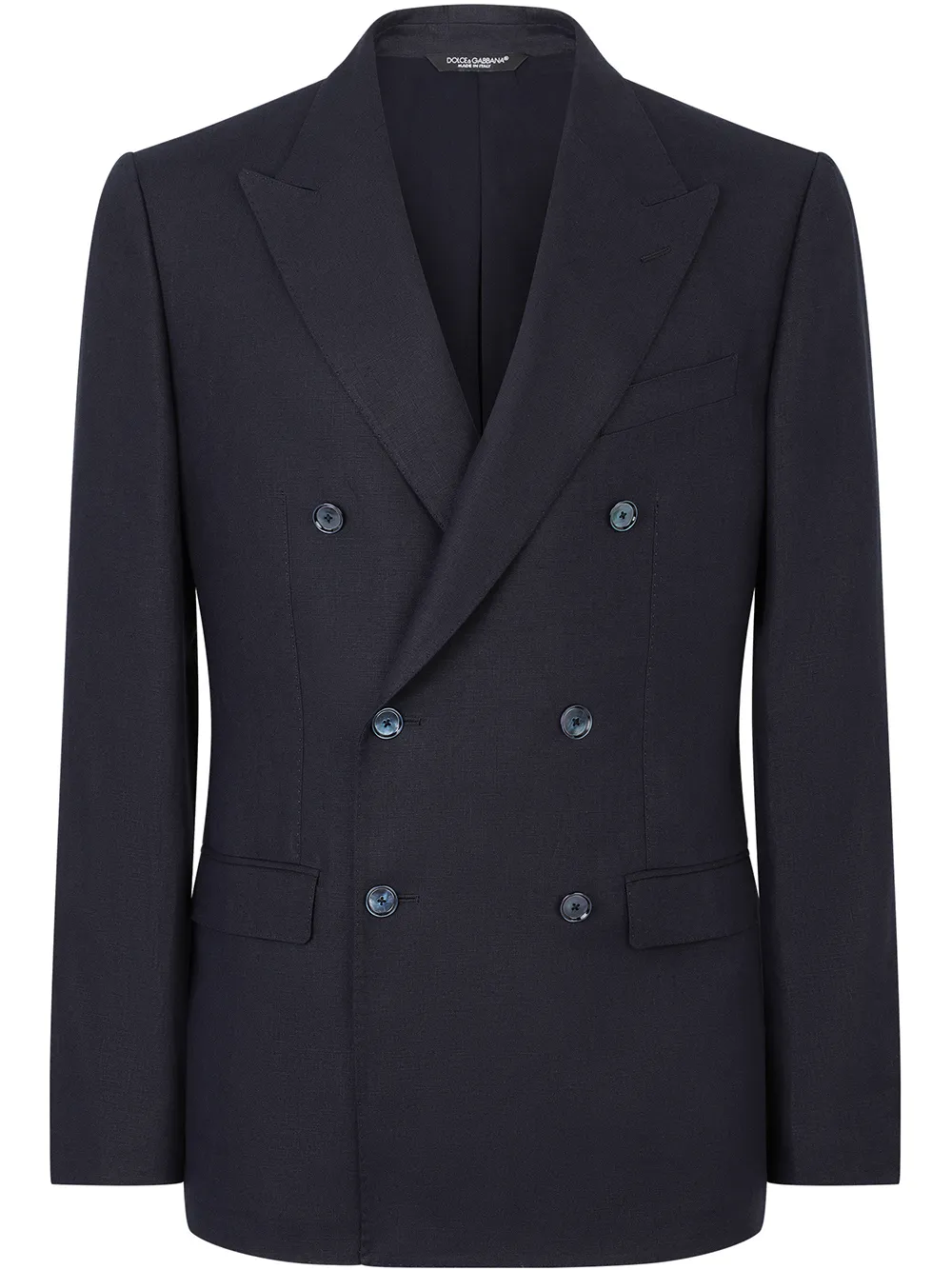 Dolce & Gabbana Double-breasted Linen Suit In Blau