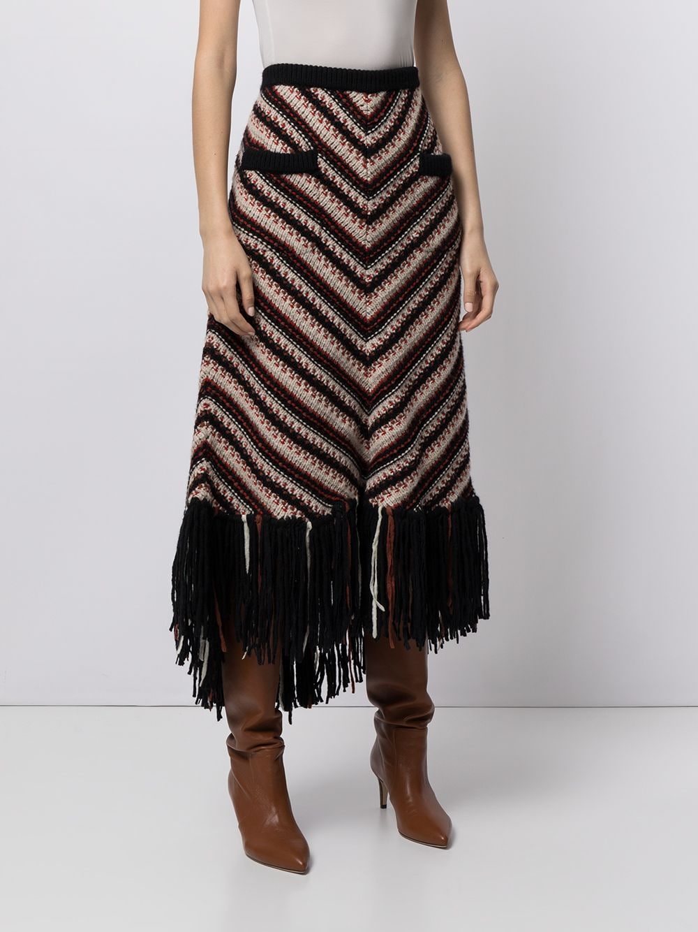 фото Chanel pre-owned юбка dallas collection 2014-го года с бахромой