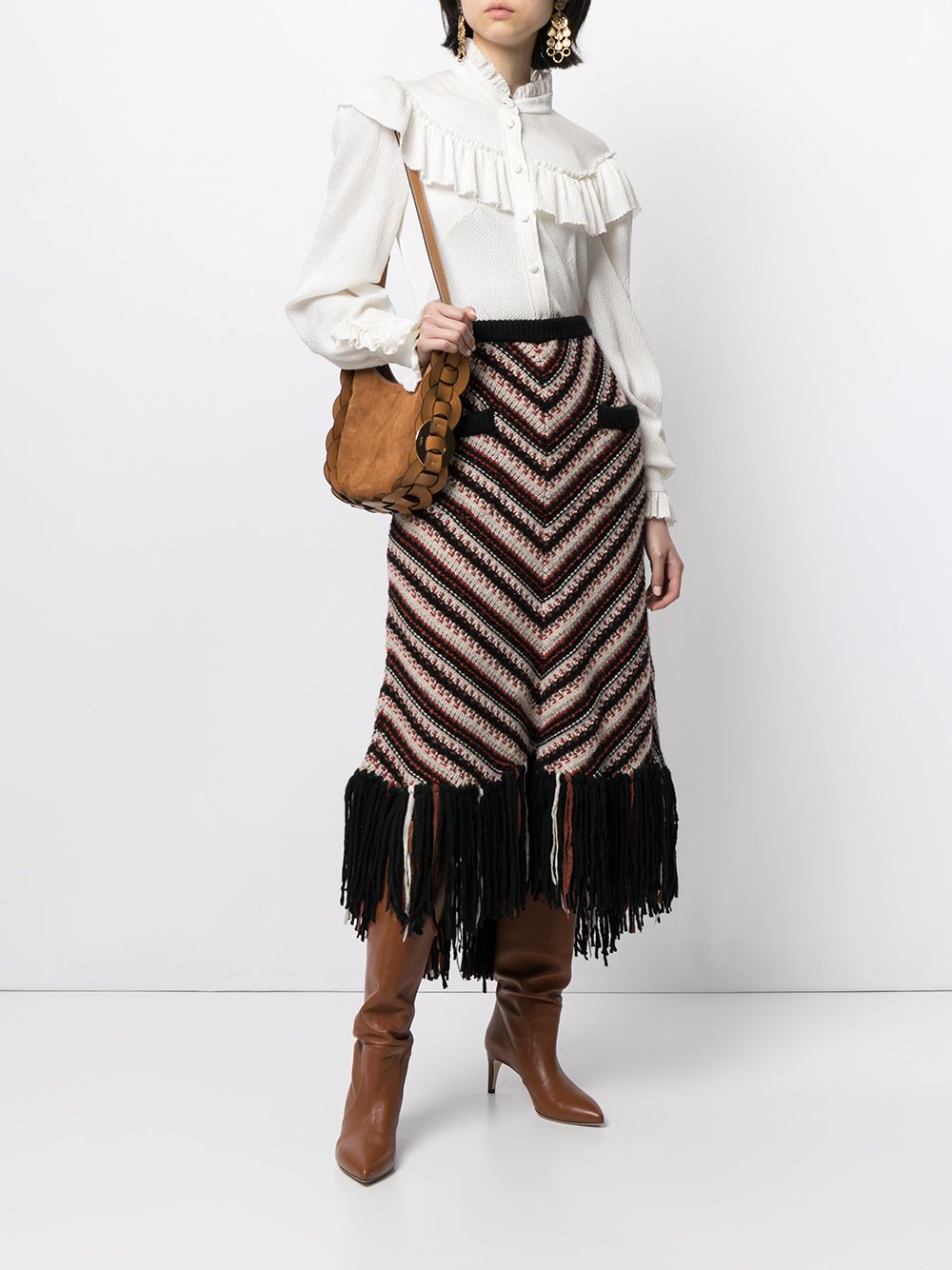 фото Chanel pre-owned юбка dallas collection 2014-го года с бахромой