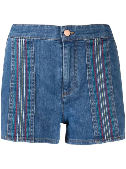 See by Chloé shorts de mezclilla con logo