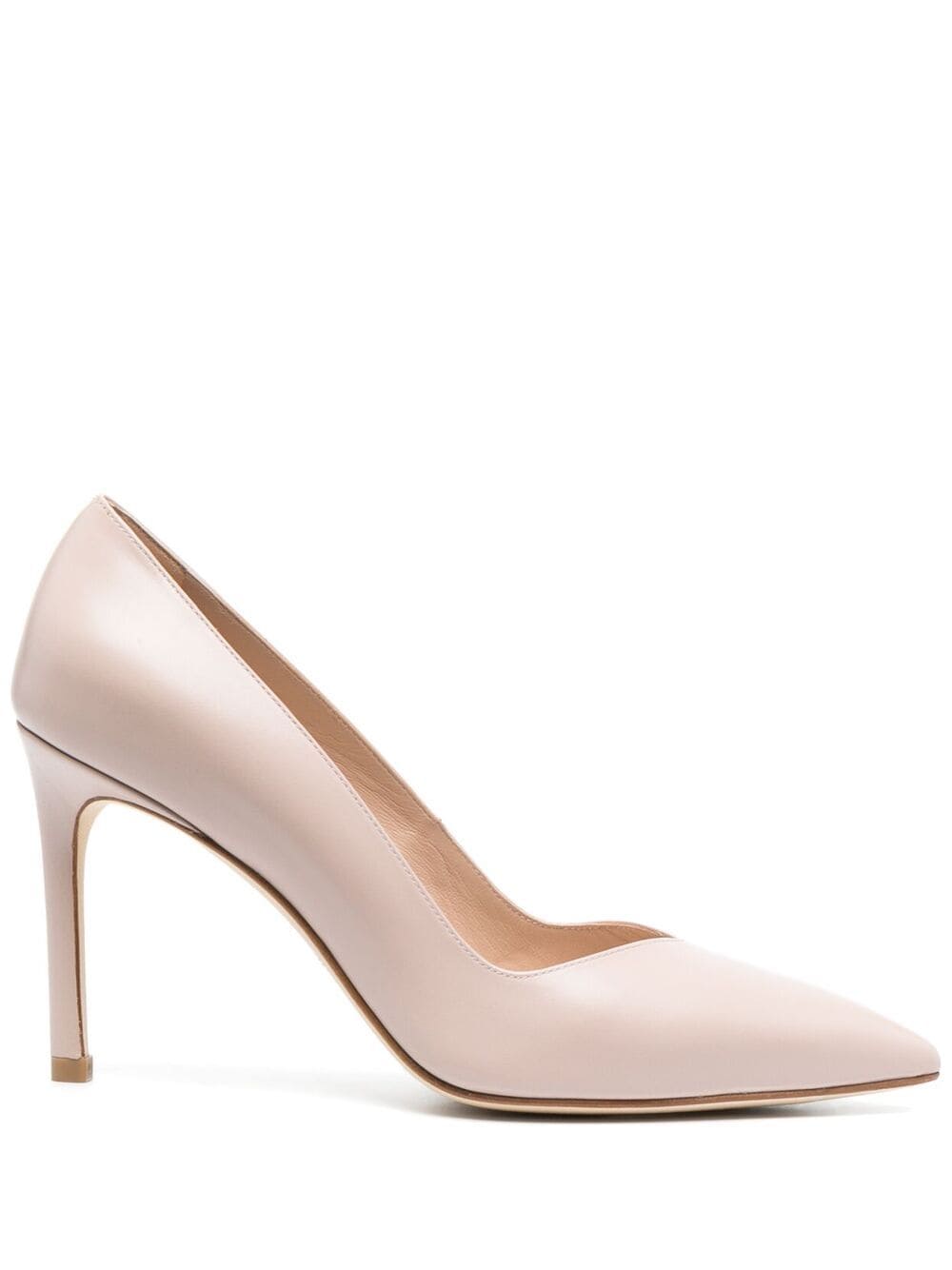 Stuart Weitzman Pointed Leather Pumps In Neutrals