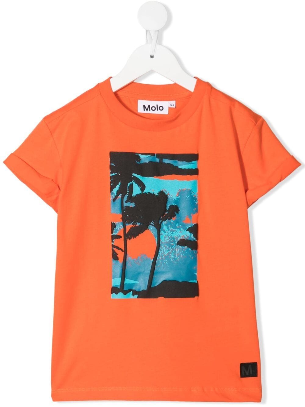 Molo Kids' Graphic-print Cotton T-shirt In Orange